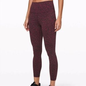 Lululemon Align 21” leggings, maroon camo. Size 6.